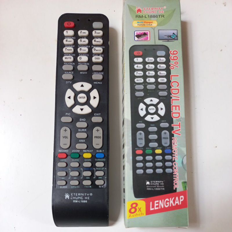 REMOTE REMOT TV POLYTRON LCD LED MULTI 8X LEBIH LENGKAP