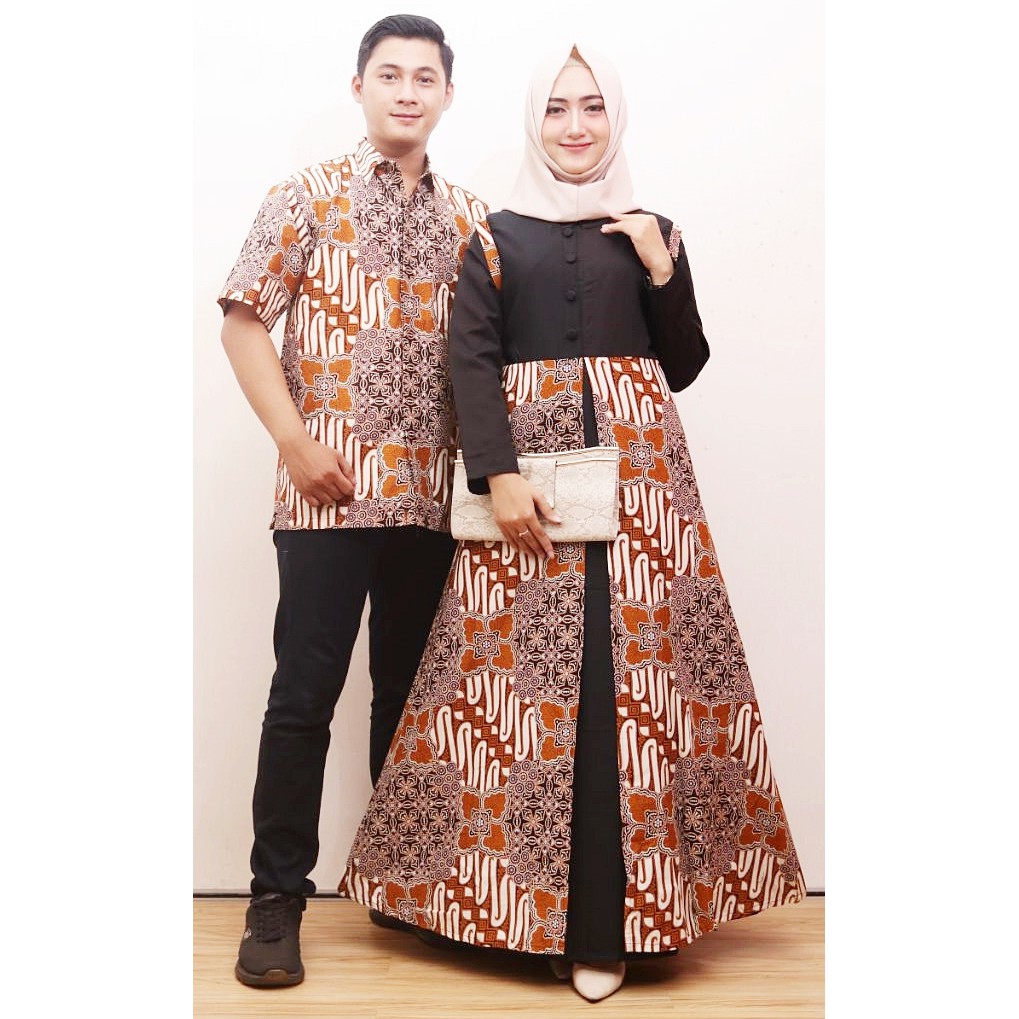 SARIMBIT COUPLE BATIK KELUARGA/FAMILY GAMIS MUSLIM SAFIRA PARANG BESAR