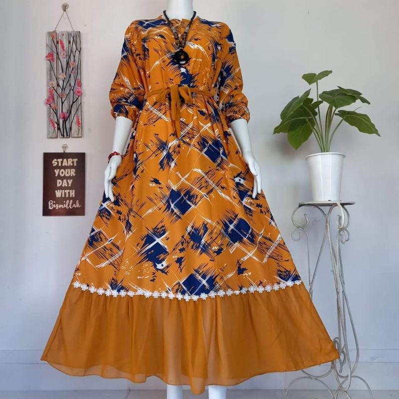 GAMIS MONALISA CANDA TERBARU MOTIF BUNGA CANTIK