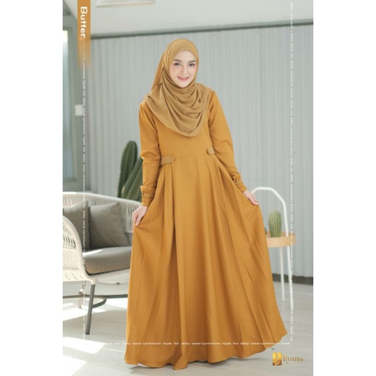 READY CHANA DRESS BY KYANA HIJAB DRESS LENGAN PANJANG GAMIS DEWASA POLOS GAMIS LAURA CREPE