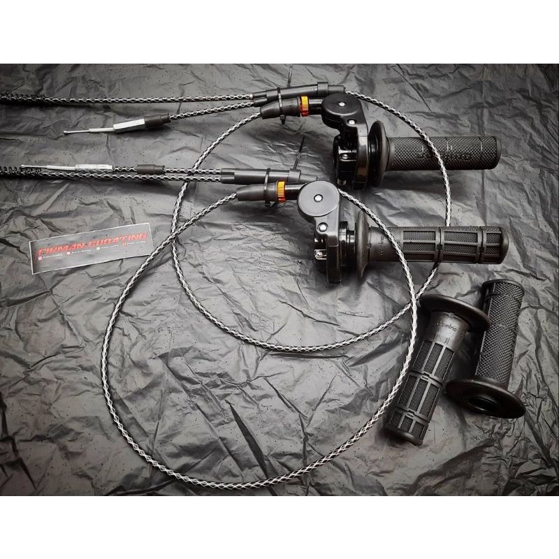 Gas spontan rx king domino kabel carbon cabang (sepaket)-1