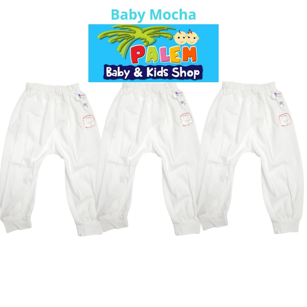 3pc- baby mocha Celana Panjang PAMPERS putih tebal XL