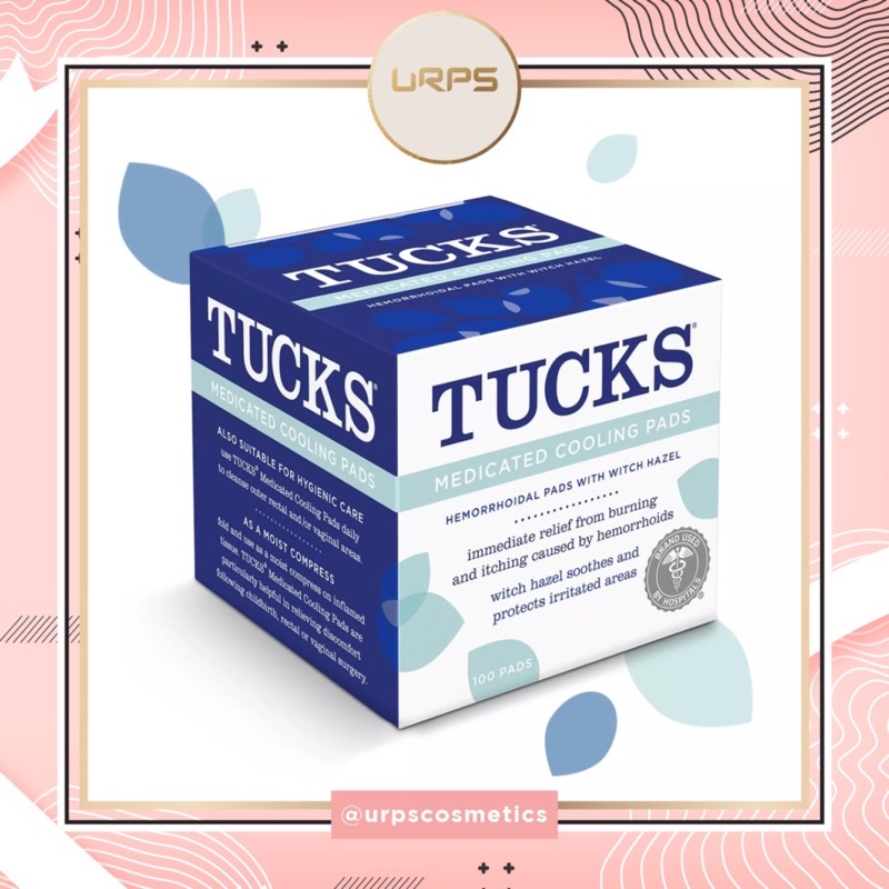 Tucks 100 Pads Hemorrhoid Medicated Cooling Pads with Witch Hazel Ambeyen Ambeien Wasir