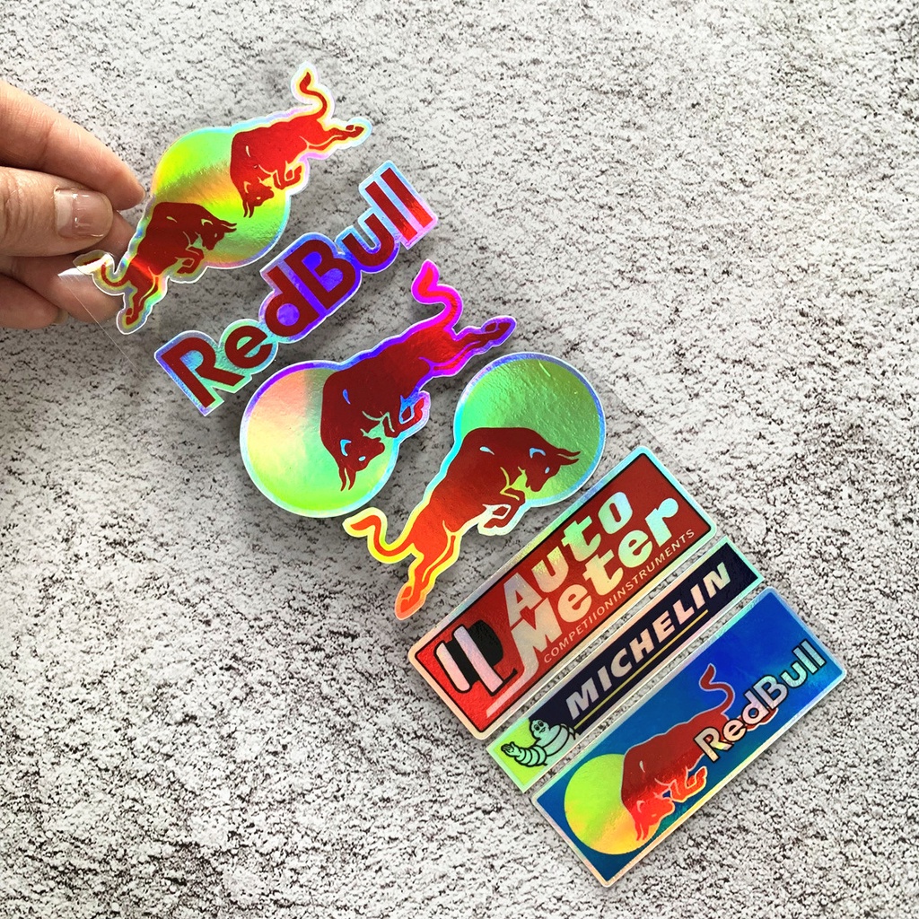 Stiker Reflektif Motif Logo Red Bull Untuk Helm Motor HONDA