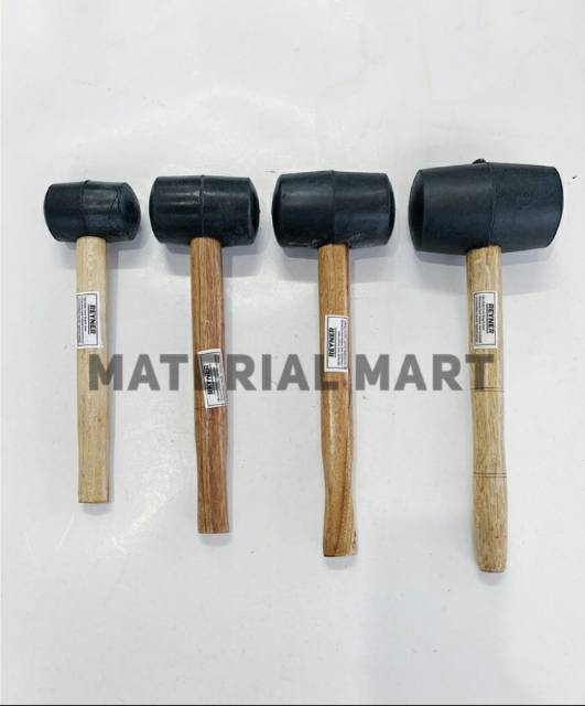 Palu Karet Hitam Gagang Kayu 16oz | Palu Keramik Bagus 16 oz | Hammer | Material mart