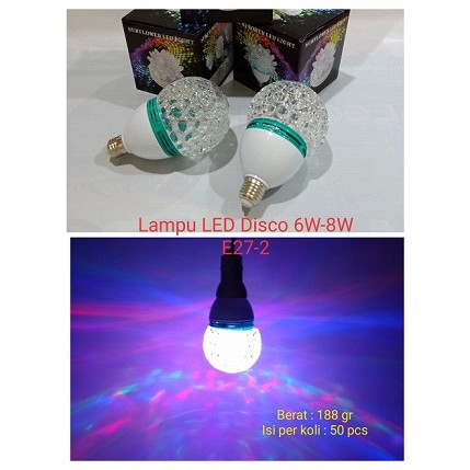 Lampu Disco E27-2 Putar Led 6w-8w Colorful Pesta Cafe Lampu Party Termurah.