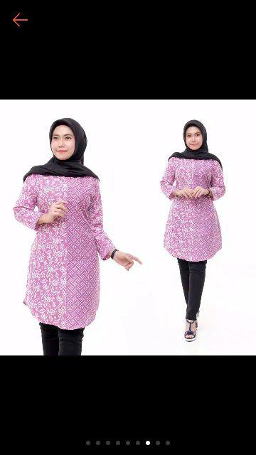 Terlaris Serut Genes Jelita Tunic Navbor Yelbor Whitbor Creambor Tunik Batik Modern Hrb030 Dolbi Dob