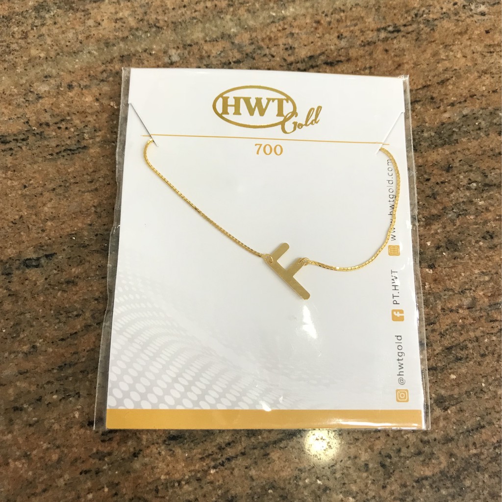 Gelang Serut Milea Huruf F (Emas Asli Kadar 700)