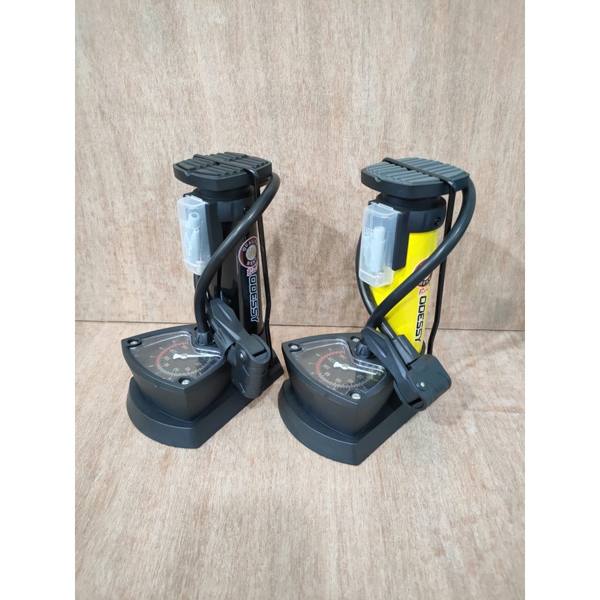 Pompa  sepeda injak/pompa sepeda odessy/pump injak meter - Kuning
