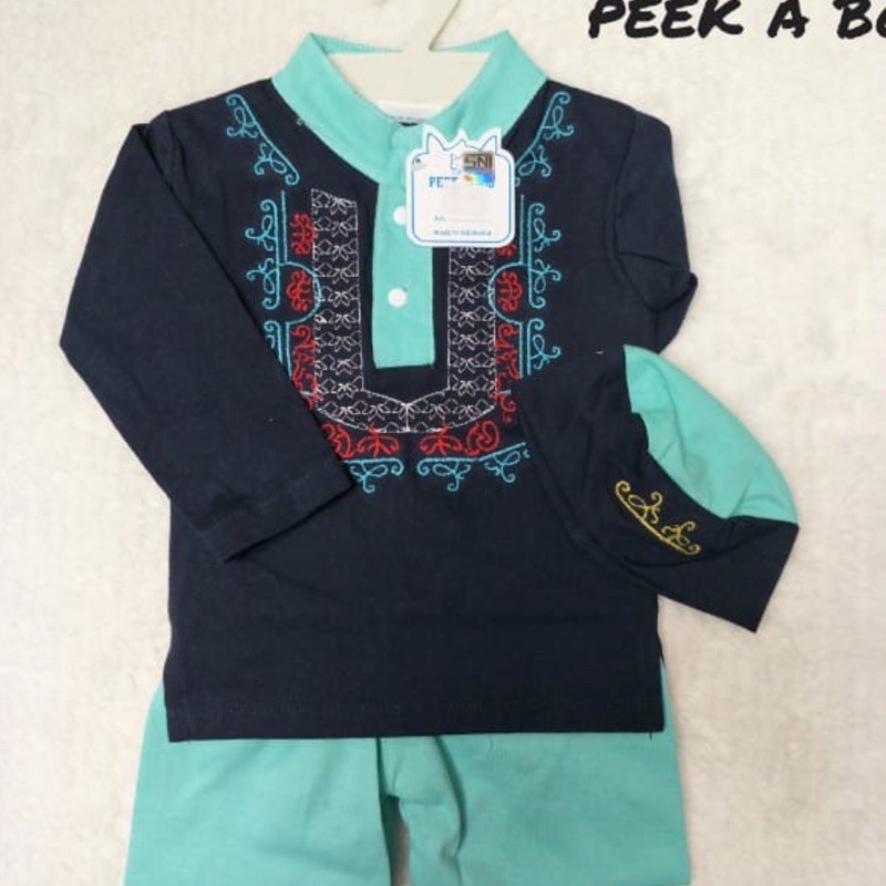 Baju Setelann Panjang Muslim Bayi  Baby 3 -12 Bulan Peek A Boo DM-019