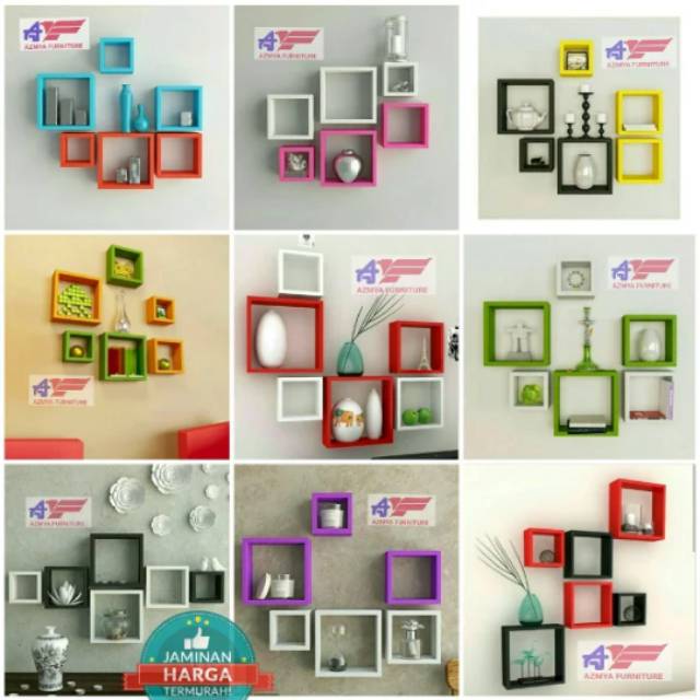 Rak dinding minimalis kotak 6 sesuai gambar | Shopee Indonesia