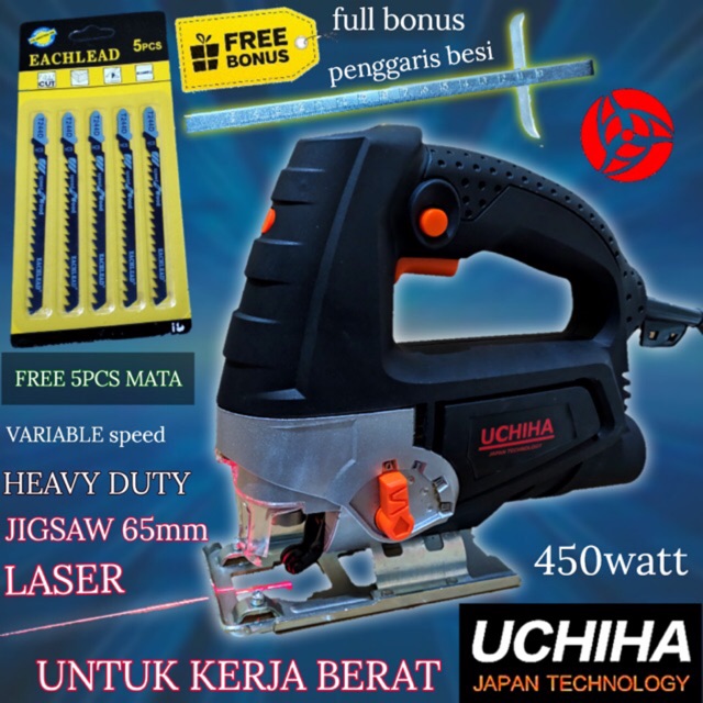 Mesin Gergaji Triplek Mesin Gergaji JIGSAW UCHIHA 65mm Heavy Duty