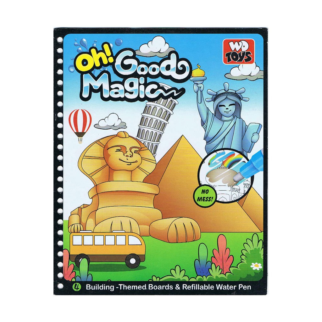 

WW013 - Magic Water Wow Book Coloring Book No Mess Bangunan Building
