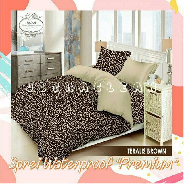 Sprei Waterproof Ulir Teralis Pasta Biru Blue Shapire premium Size 90 100 120 140 160 180 & 200