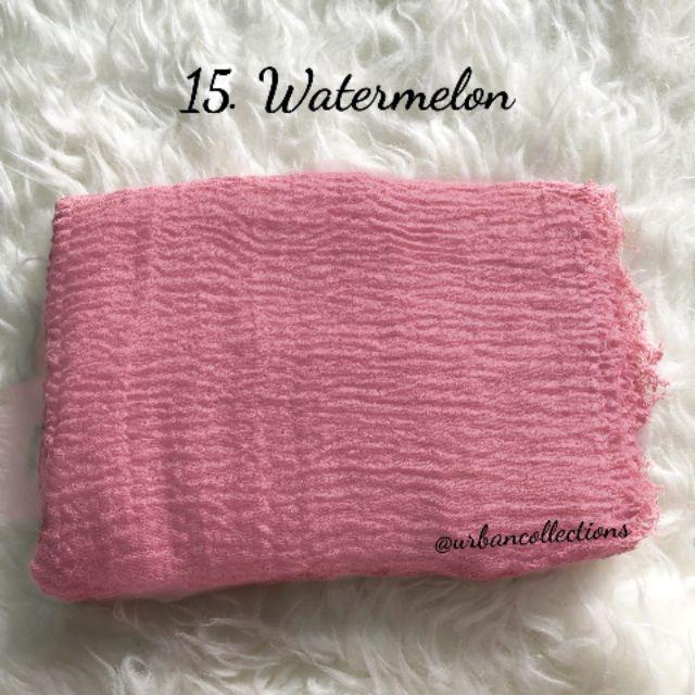 [COD] New premium crinkle hijab arabian shawl/pashmina rawis/hijab import hijab modis/arabian hijab-15. Watermelon