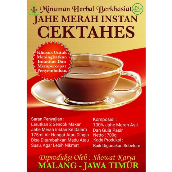 

Jahe Merah CEKTAHES botol 700g