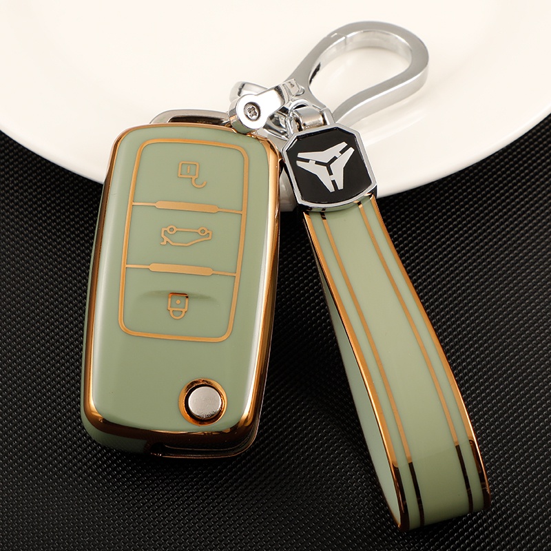 Tpu Car Flip Key Cover Case Untuk VW Bora Polo Tiguan Jetta Passat B5 B6 B7 Golf Beetle Skoda Octavia Aksesoris