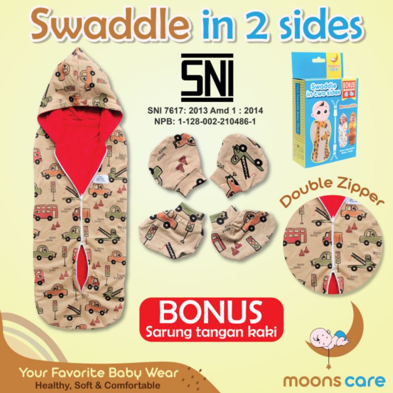 SNI Bedong Bolak Balik Dita Moons Care (2 sides) motif