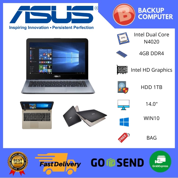 ASUS X441MA GA032T N4020 4GB 1TB W10 14.0 DVD SLV