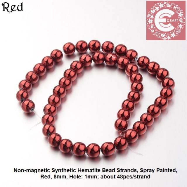 1 STRAND HEMATITE STONE NON-MAGMETIC BAHAN AKSESORIS