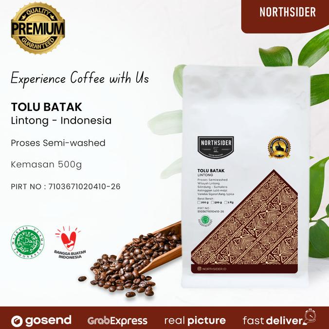 

[ COD ] BIJI KOPI ARABIKA TOLU BATAK (LINTONG) WASHED - 500G NORTHSIDER COFFEE PRODUK TERBATAS Kode 315