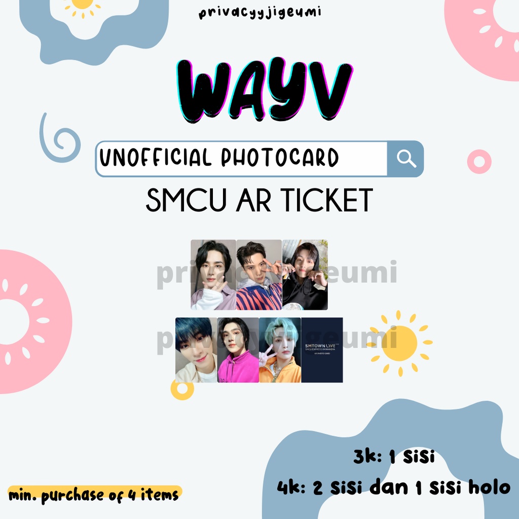 [READY] PHOTOCARD PC UNOFFICIAL WAYV AR TICKET SMCU
