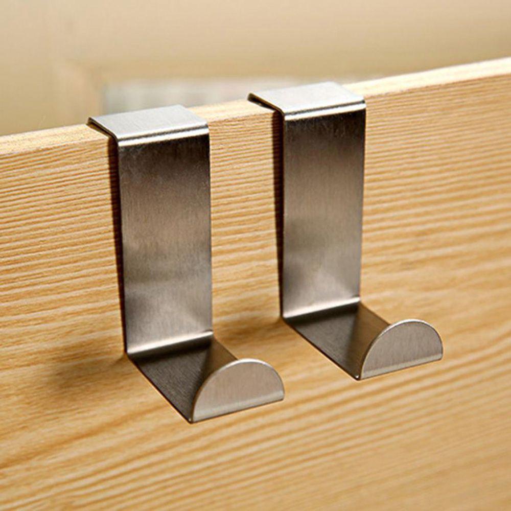 Preva 2PCS Door Hook Silver Alat Dapur Organizer Stainless Steel