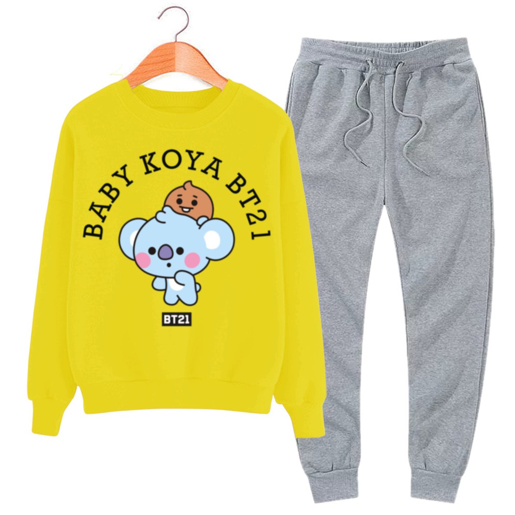 BESS - Baju Setelan Wanita Murah / Setelan Sweater + Jogger Abu - BABY TOYA