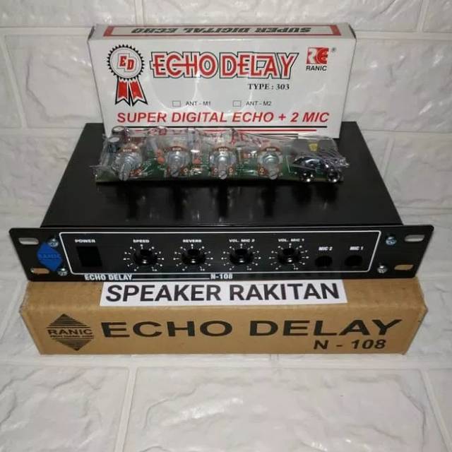 Box dan Kit Digital Echo Delay + 2 Mics