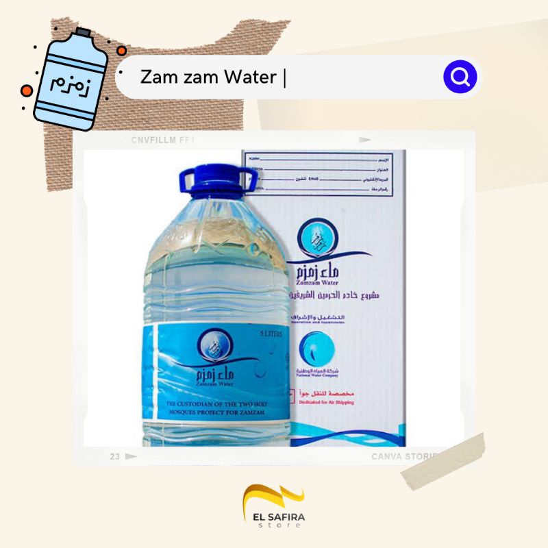 

zam zam water 5liter, 500ml, 80ml Air zam zam