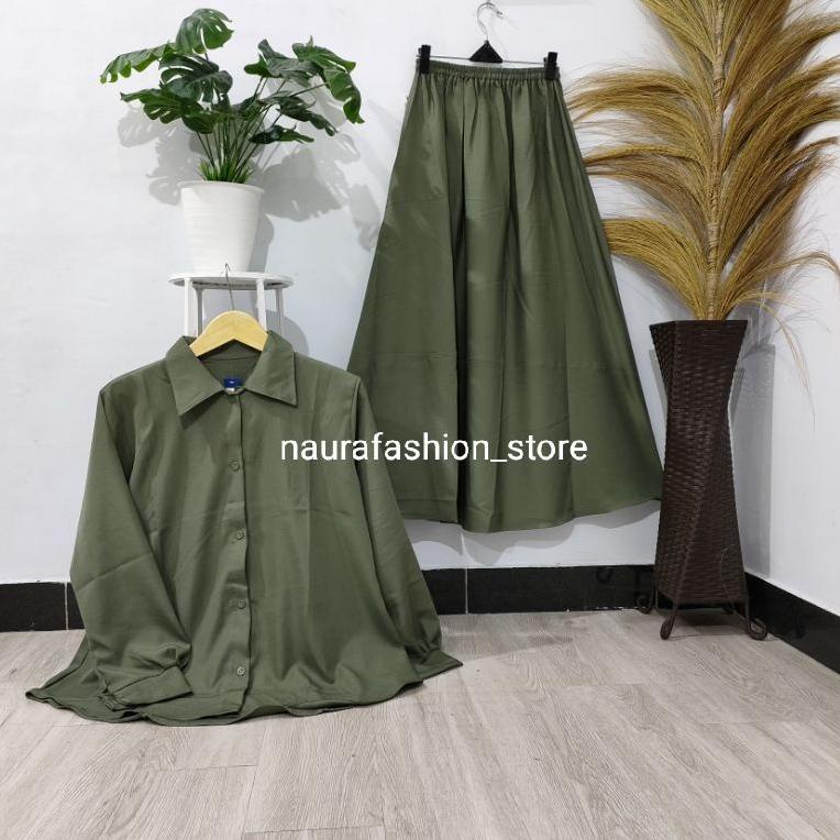 Naura Set/Stelan Rok bahan syakilah/ One Set Rok ‑ ES.20Au22ᴾ