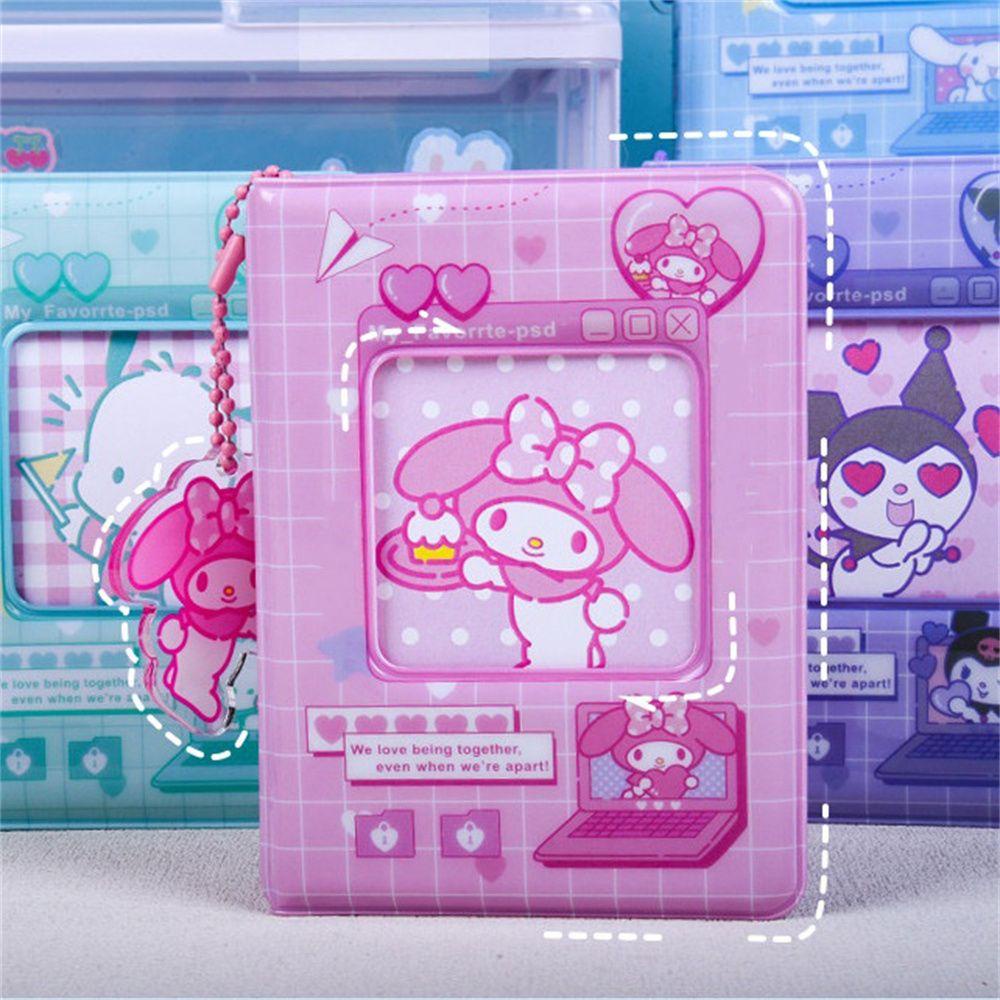 NEEDWAY Album Foto Kartun Cinnamoroll Kuromi Buku Kartu Penyimpanan Mini My Melody Card Binder