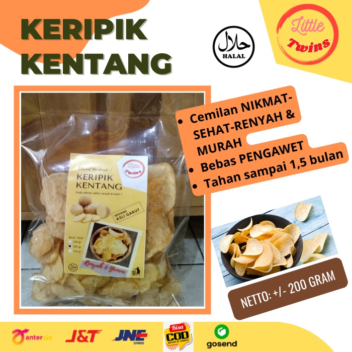 

Keripik Kentang Original Cemilan Renyah Murah Enak Makanan Ringan Tanpa Pengawet 125 gr