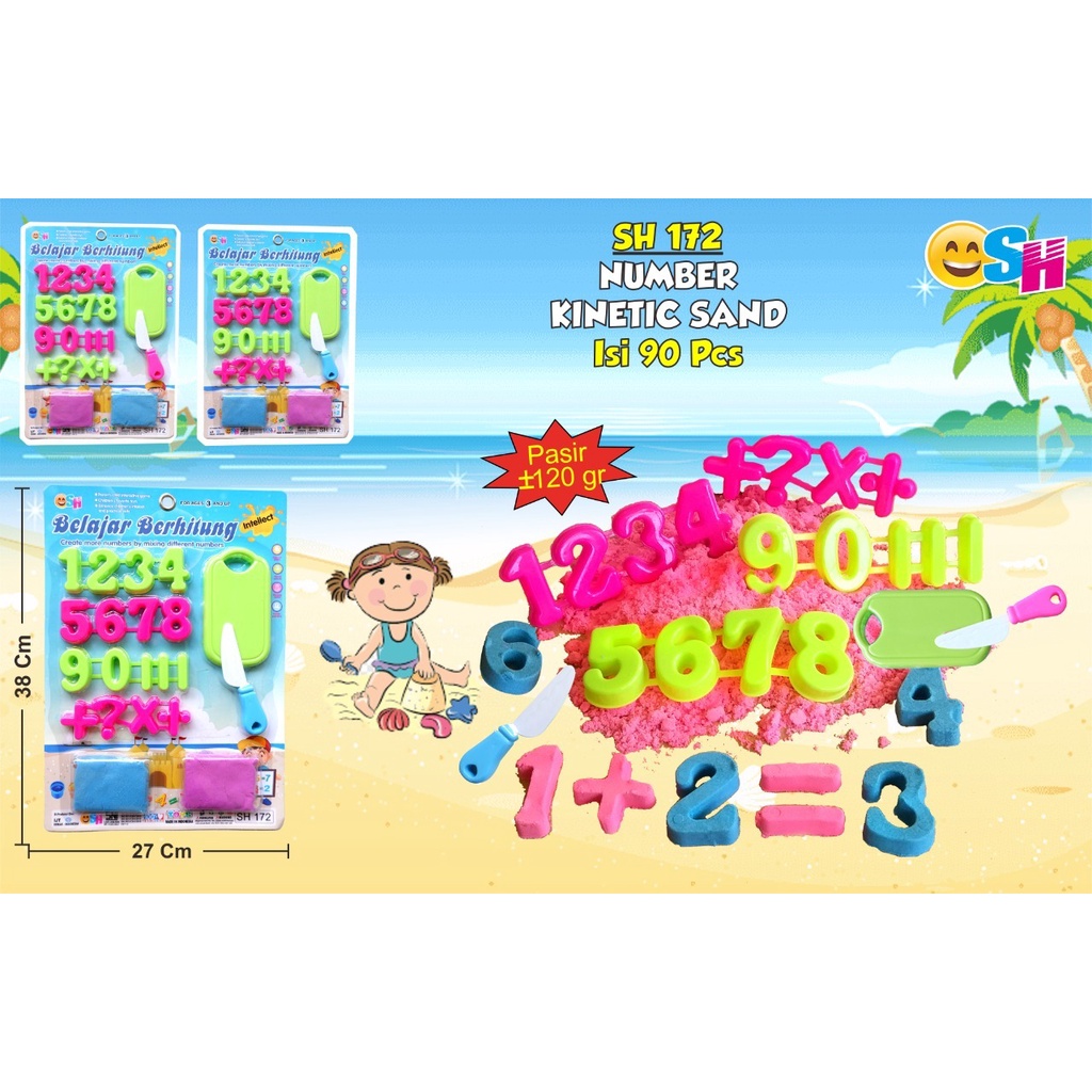 SH172 - Mainan Pasir Cetakan Angka Belajar Berhitung Number Kinetic Sand SH 172