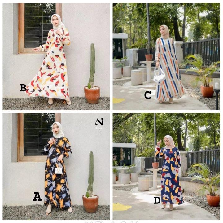 Baju Gamis Homedress Wanita Rayon Nayna Daily Dress Gamis Rayon
