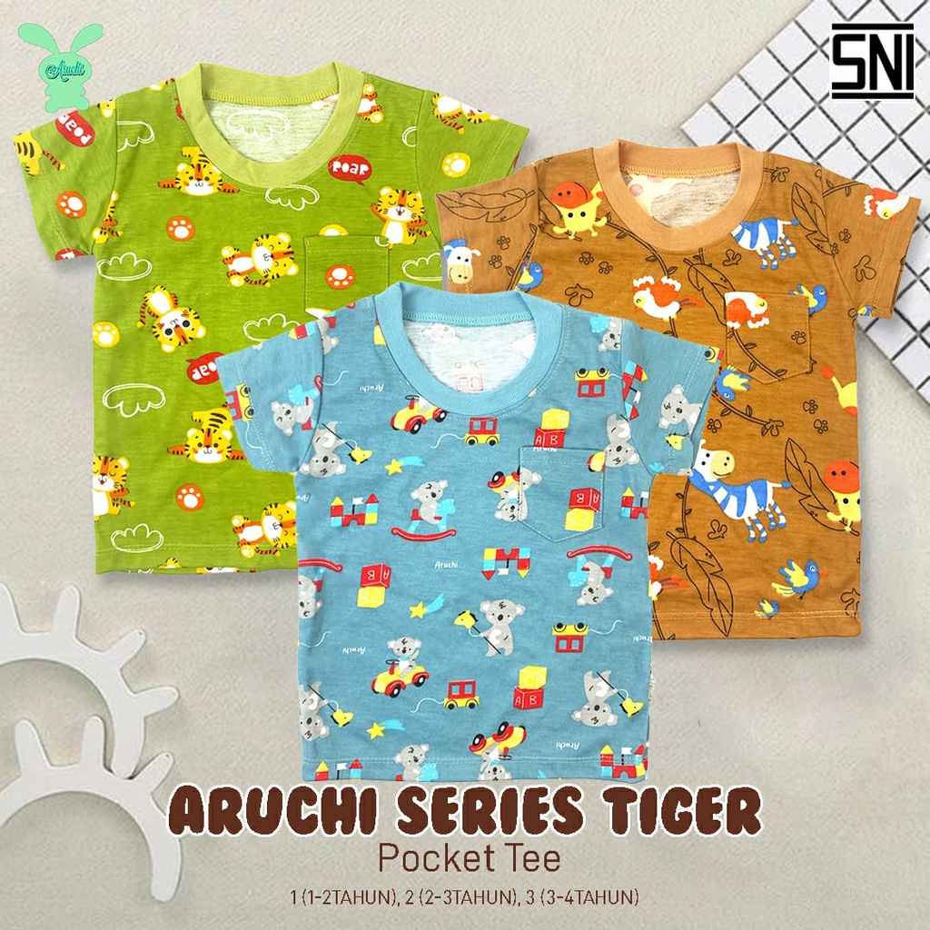 Aruchi Baby Pocket Tee Motif - Kaos ANak - Baju anak murah