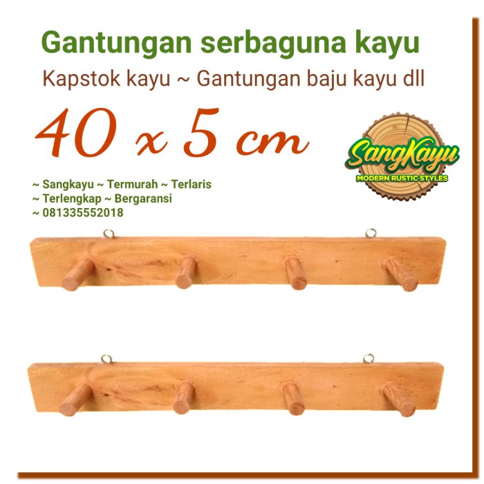 Kapstok kayu kapstok baju Gantungan dinding serbaguna kayu stand hang