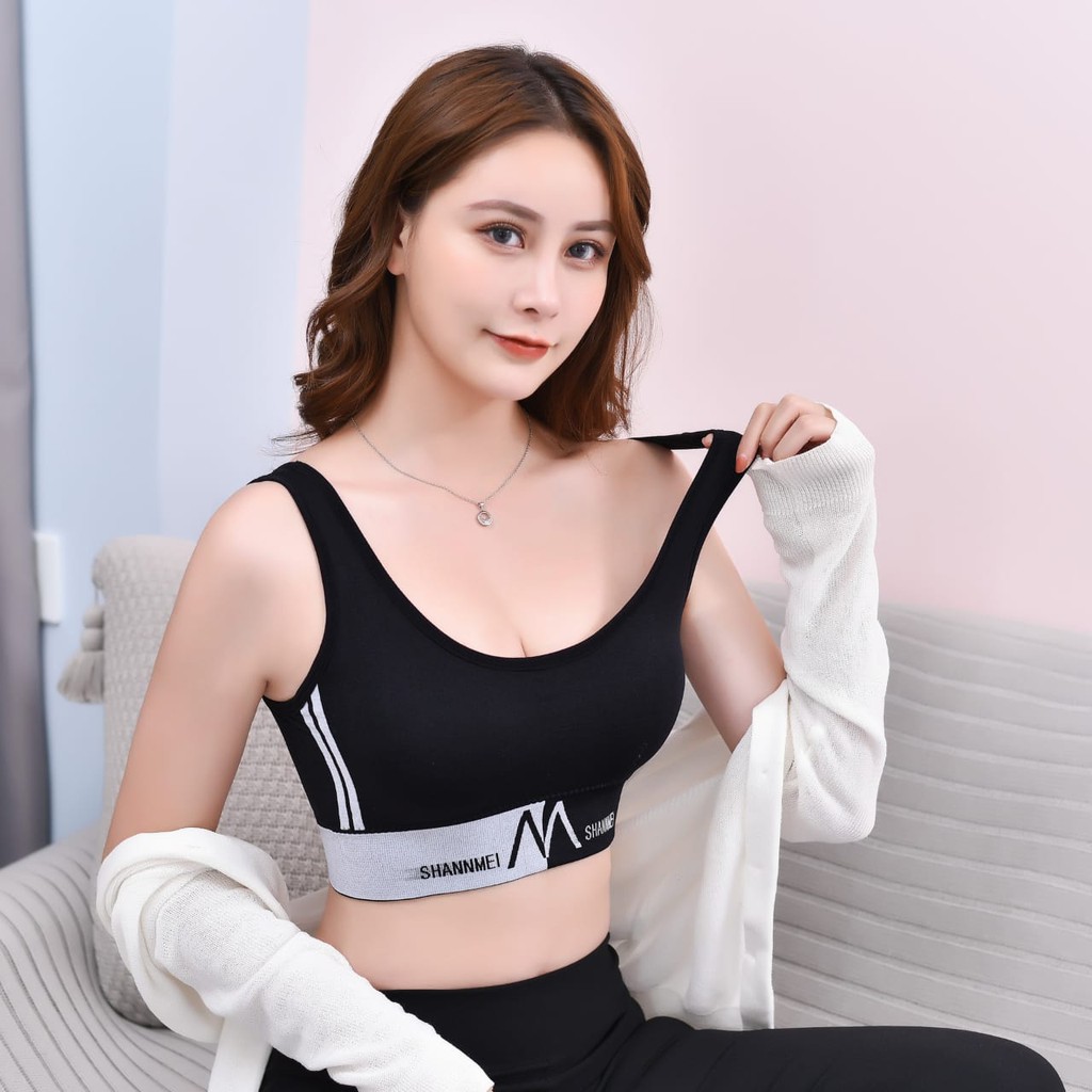 ❀ Chingu ❀ PW099 COD Bra Shangmei Olahraga Breathable Elastis Tanpa Kawat BH Push Up Import Surabaya