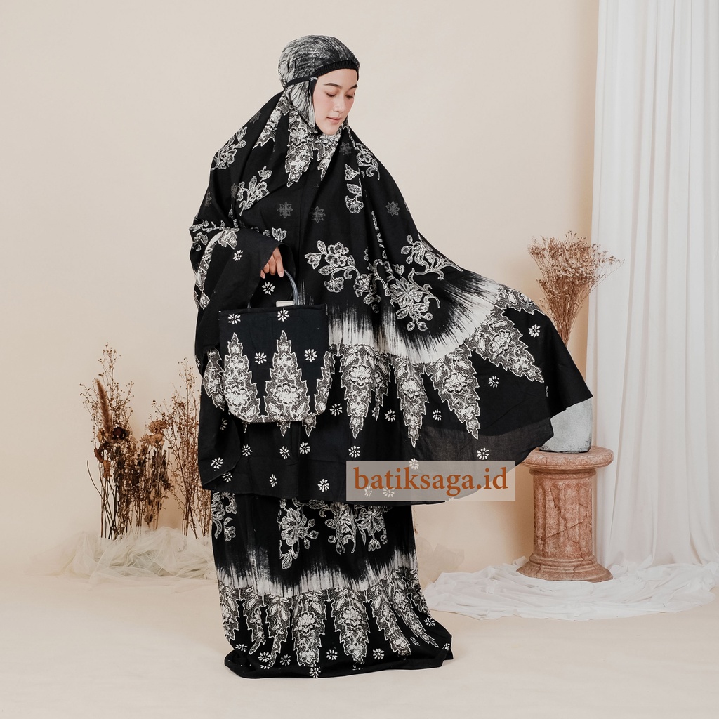 Mukena Batik Series "M" by Batik Saga | Mukena Batik Original Cap Bahan Paris Katun Ukuran Dewasa Ju