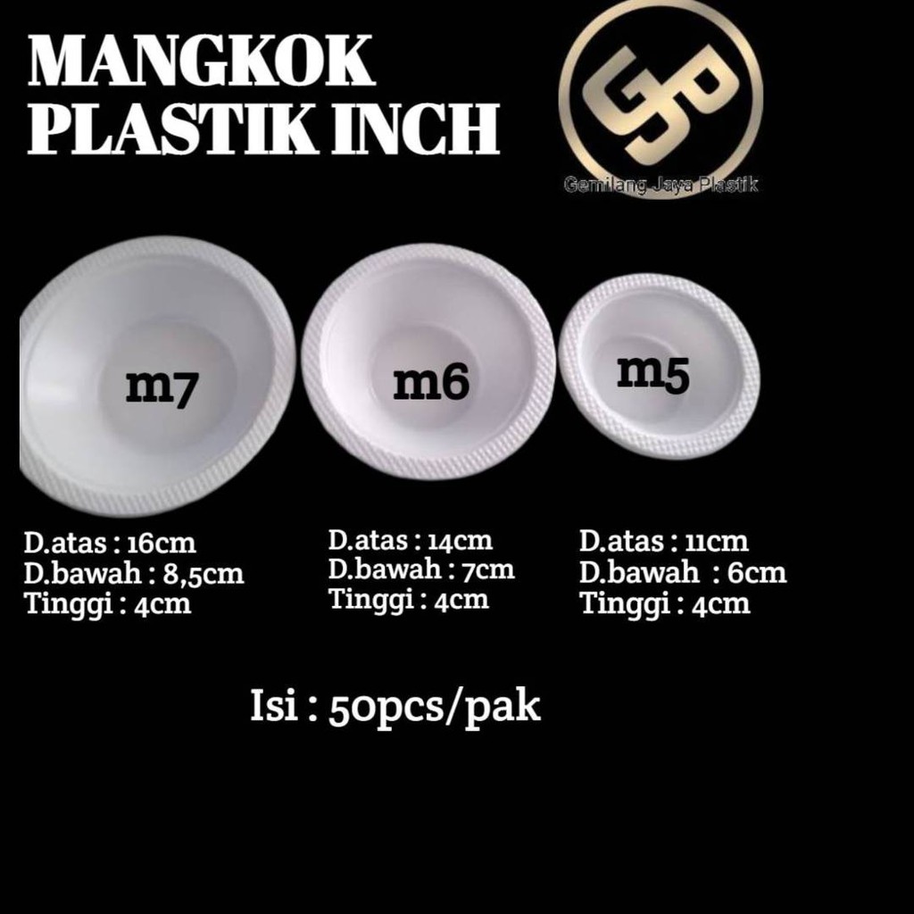 (ISI 50) Mangkok Plastik M5 Ukuran Kecil / Mangkuk Pesta sekali pakai