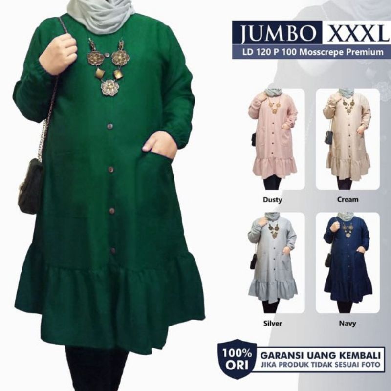 Tunik wanita terbaru /Tunik Busui kancing hidup Ld 110CM