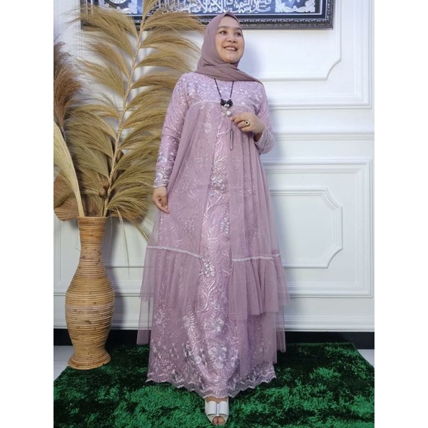 Kebaya Gamis Putri Nilam / Kebaya Dress Pesta / Kebaya Kondangan / Gamis Pesta Mewah / Gamis Kebaya Tutu