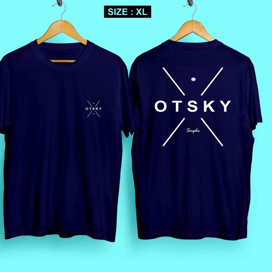 Kirim Langsung 7WFC8 DaveCollection - Kaos Pria Kaos Distro OTSKY SIMPLIC NavyBlue CN689 61 Bestsell