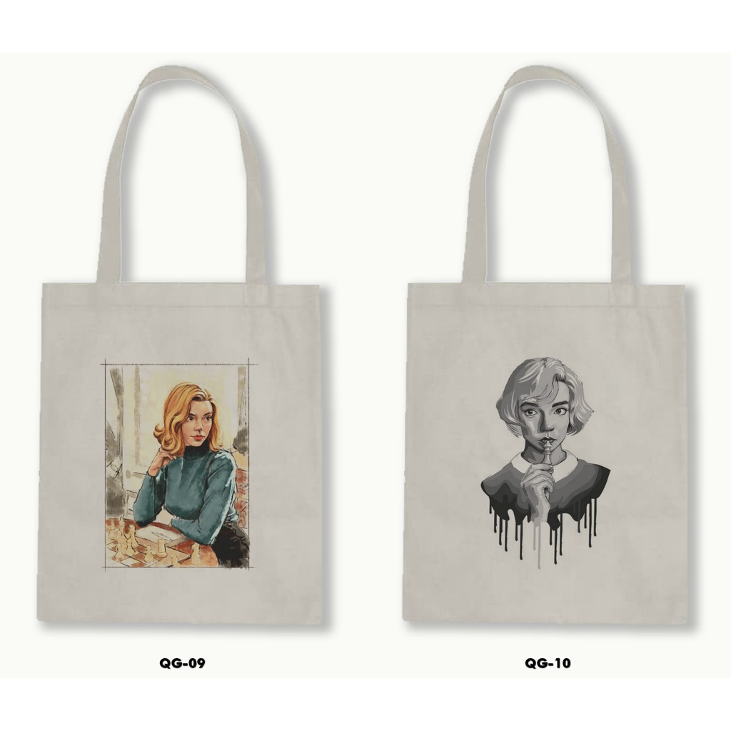 TOTE BAG BLACU - THE QUEEN'S GAMBIT