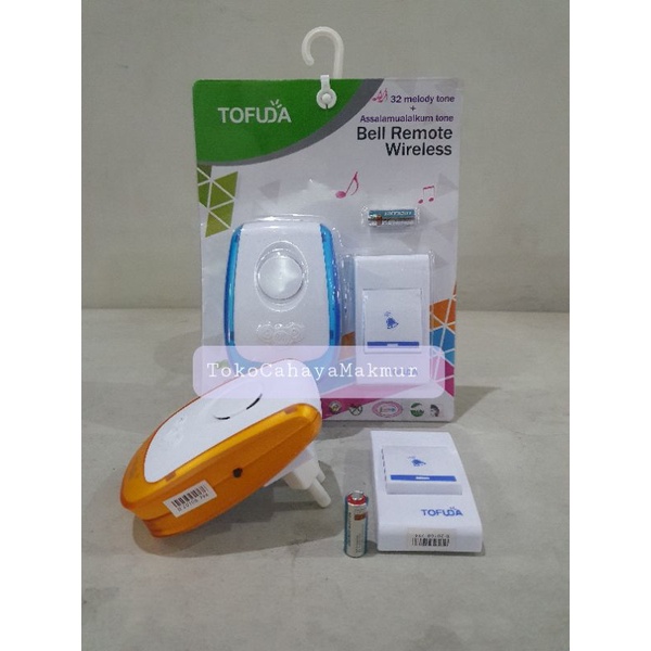 Bel Pintu Rumah / Bell Remote Wireless AC/DC 1 Remote/Tombol Tofuda