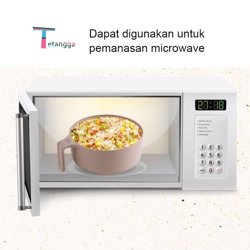 Set Mangkok 6 in 1 Mangkuk Wheat Straw Pemasak Mie Serbaguna dengan Tutup COVER THE CUP BOWL VS-42