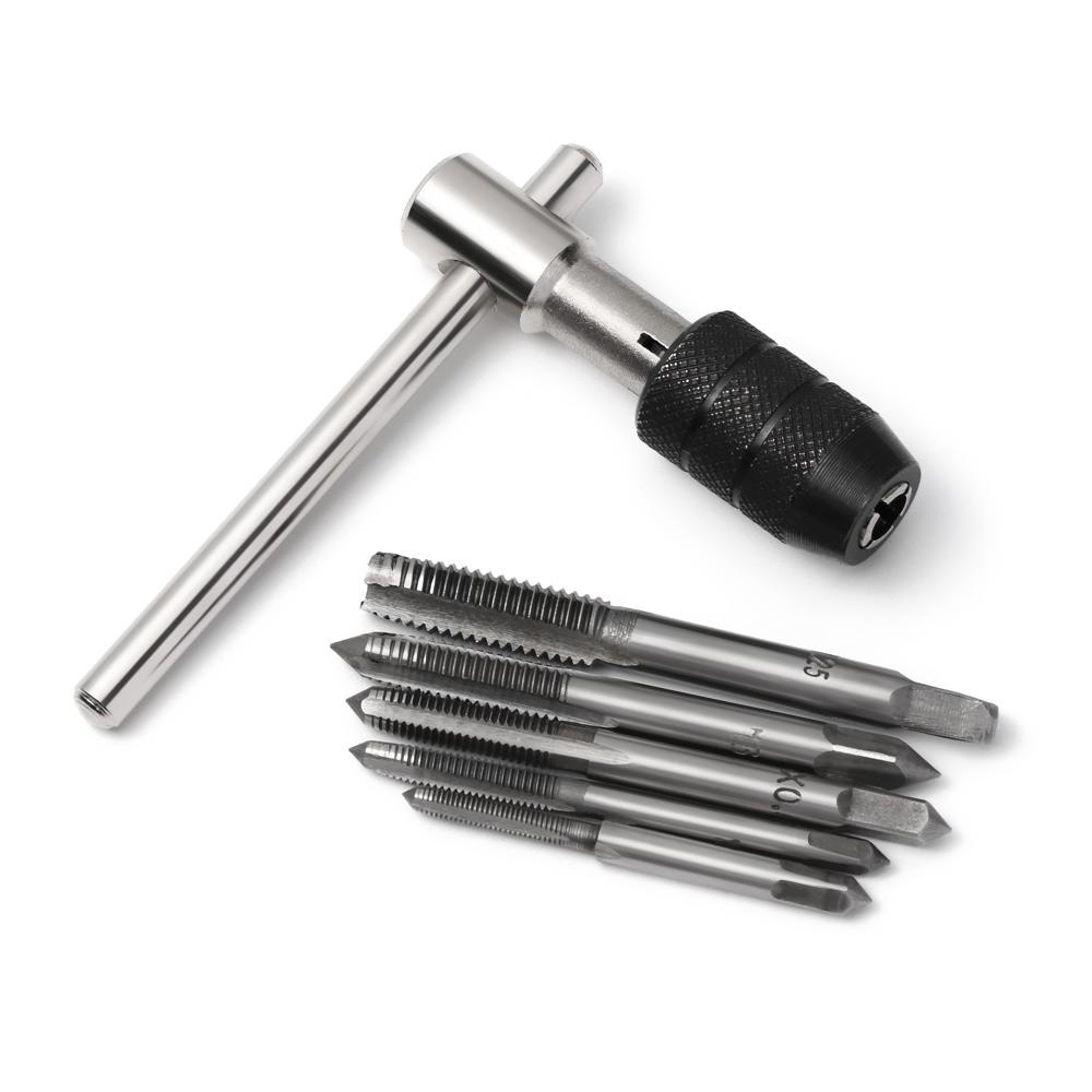 Populer 6Pcs Tap Wrench Hand Taps Mata Bor Hand Tool|Metrik