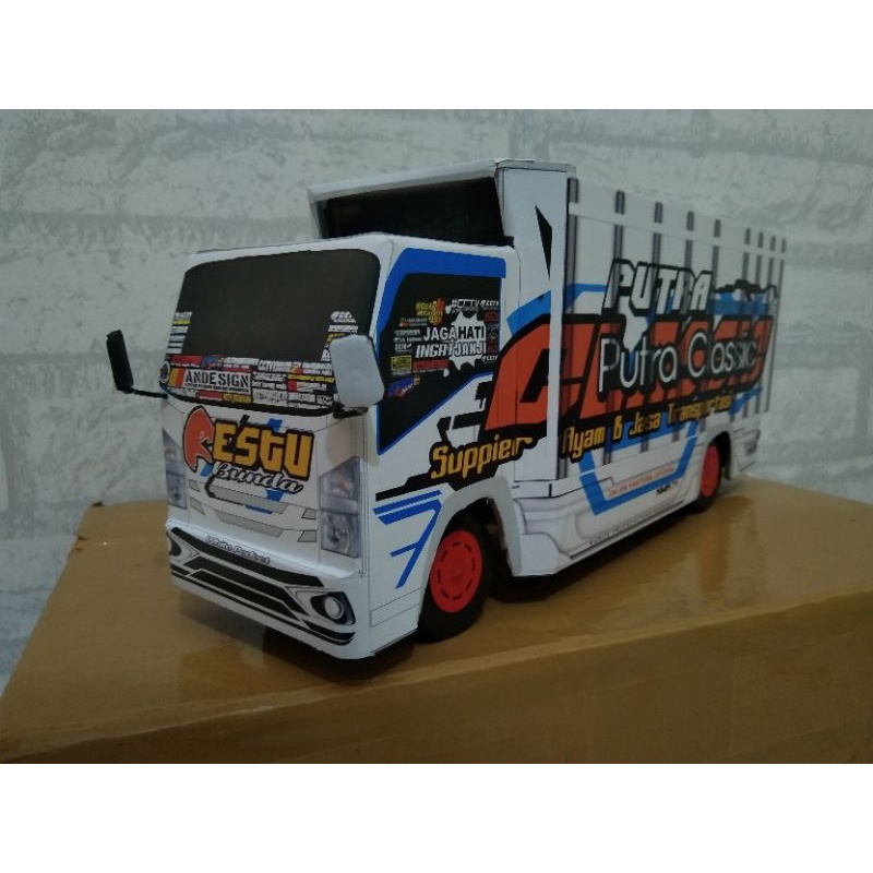 COD Miniatur truk oleng Pakai lampu LED