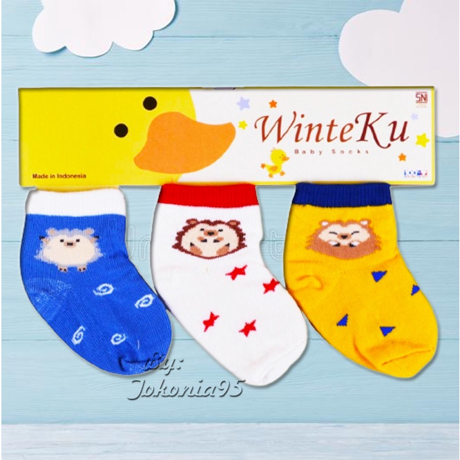 Kaos kaki Bayi Motif Winteku SNI Cewek Cowok - Isi 3 Pasang Kaos Kaki Motif Lucu