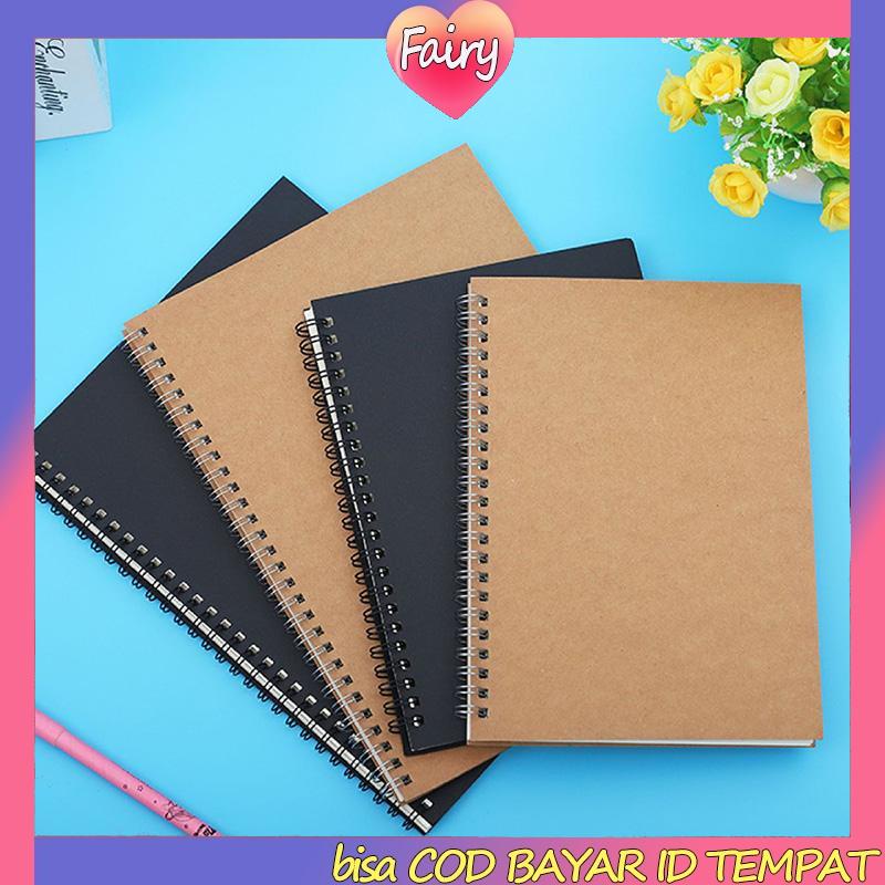 

A5 Kraft Paper Coil Book Simple Student Notebook Meeting Notepad Buku Akuntansi Portabel F